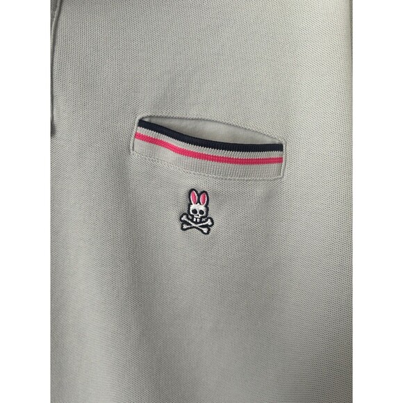 Psycho Bunny Polo Shirt Size 7 XL Gray Pima Cotton Peru Embroidered Logo Preppy - Picture 3 of 10